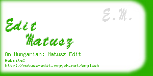 edit matusz business card